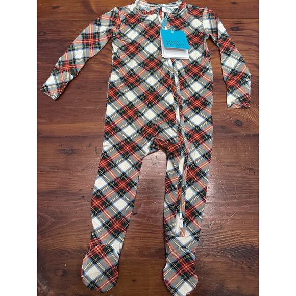 Posh Peanut plaid baby zip up footie Unisex NWT 3-6 months - Picture 1 of 8